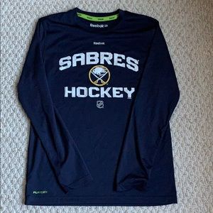 Sabres hockey shirt.